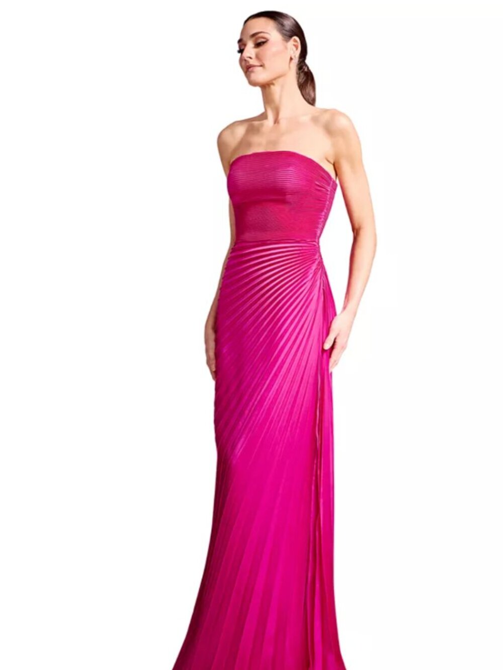 Dress the Population Kinley Strapless Pleated Gown (Small)